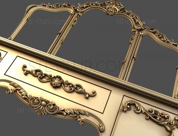 3D model 3d stl model of a boudoir table with mirrors (STL)